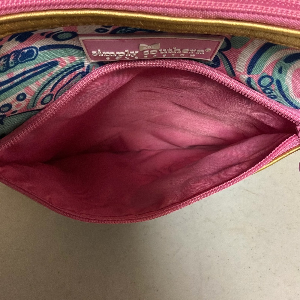Simply Southern Pink and Blue Patterned Shoulder Bag With Adjustable Strap - Picture 5 of 8